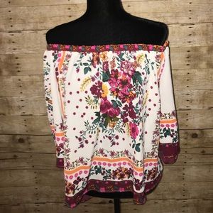 Off the shoulder floral blouse